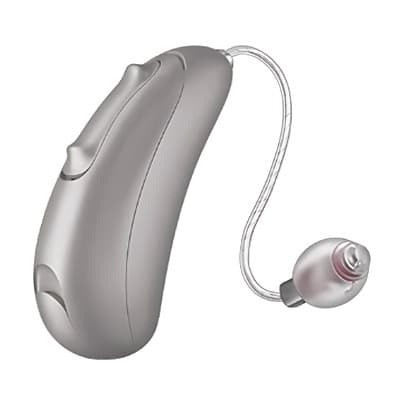Aparelho auditivo Argosy Vista V-R prateado com receptor no canal